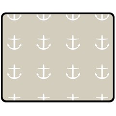 Lt Grey Anchors Fleece Blanket (medium) 