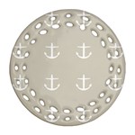 Lt Grey Anchors Ornament (Round Filigree) Front