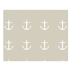 Lt Grey Anchors Double Sided Flano Blanket (large) 