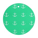 Seafoam Anchors Round Ornament (Two Sides) Back