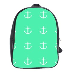 Seafoam Anchors School Bag (large)