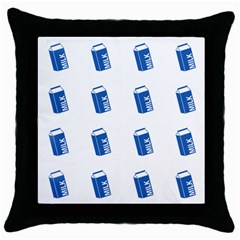 Milk Carton Throw Pillow Case (black)