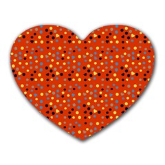 Red Retro Dots Heart Mousepads