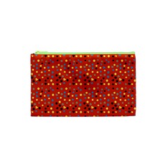 Red Retro Dots Cosmetic Bag (xs)