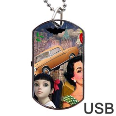 Out In The City Dog Tag Usb Flash (two Sides)