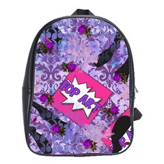 Purple Retro Pop School Bag (large)
