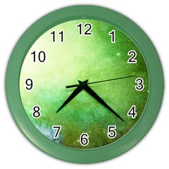 Galaxy Green Color Wall Clock