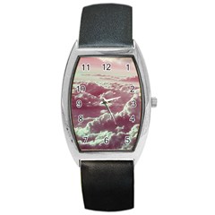 In The Clouds Pink Barrel Style Metal Watch