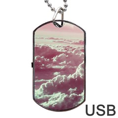 In The Clouds Pink Dog Tag Usb Flash (two Sides)