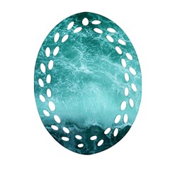 Green Ocean Splash Ornament (oval Filigree) by snowwhitegirl