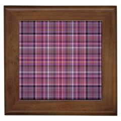 Pink Plaid Framed Tiles