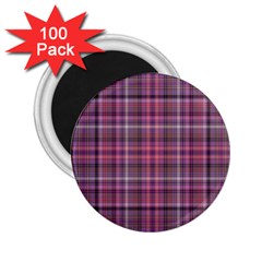 Pink Plaid 2 25  Magnets (100 Pack) 