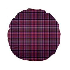 Pink Plaid Standard 15  Premium Flano Round Cushions