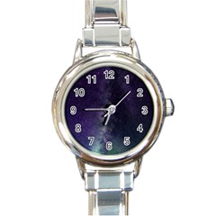 Galaxy Sky Purple Round Italian Charm Watch