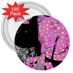 Weird Smile 3  Buttons (100 Pack) 