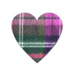 Pink Plaid Flannel Heart Magnet