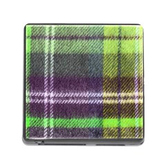 Neon Green Plaid Flannel Memory Card Reader (square 5 Slot)