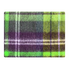 Neon Green Plaid Flannel Double Sided Flano Blanket (mini) 