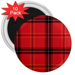 Red Plaid 3  Magnets (10 Pack) 