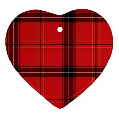 Red Plaid Heart Ornament (two Sides)