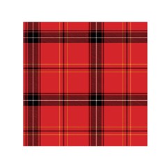 Red Plaid Small Satin Scarf (square) by snowwhitegirl