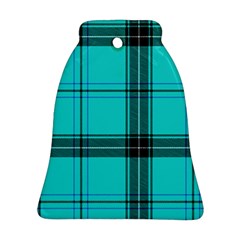 Aqua Plaid Ornament (bell)