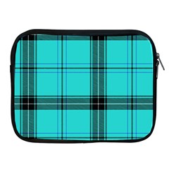 Aqua Plaid Apple Ipad 2/3/4 Zipper Cases