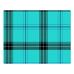 Aqua Plaid Double Sided Flano Blanket (large) 