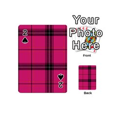 Dark Pink Plaid Playing Cards 54 (mini) 