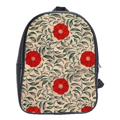 Papanese Floral Red School Bag (large)