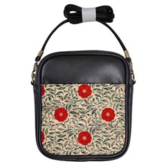 Papanese Floral Red Girls Sling Bags