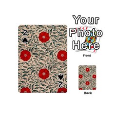 Papanese Floral Red Playing Cards 54 (mini)  by snowwhitegirl