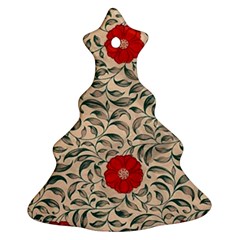 Papanese Floral Red Ornament (christmas Tree) 