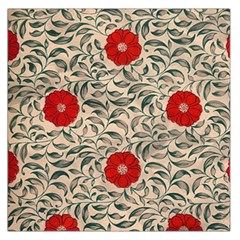 Papanese Floral Red Large Satin Scarf (square)