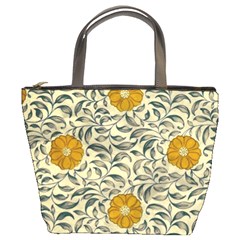 Japanese Floral Orange Bucket Bag