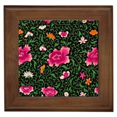 Pink Japan Floral Framed Tiles