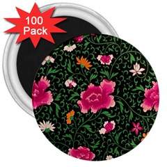 Pink Japan Floral 3  Magnets (100 pack)