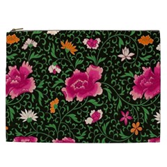 Pink Japan Floral Cosmetic Bag (xxl) by snowwhitegirl