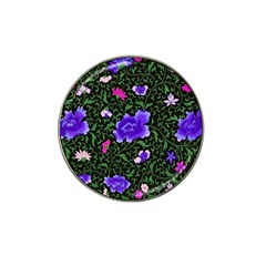 Blue  Japan Floral Hat Clip Ball Marker (10 Pack)