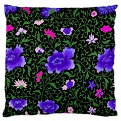 Blue  Japan Floral Standard Flano Cushion Case (two Sides)