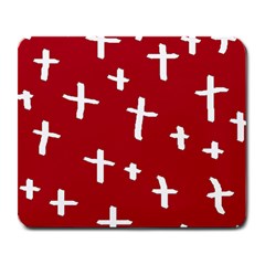 Red White Cross Large Mousepads by snowwhitegirl