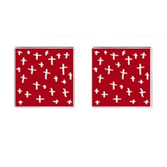 Red White Cross Cufflinks (square)