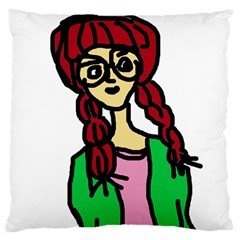 Nerdy Girl Standard Flano Cushion Case (two Sides) by snowwhitegirl