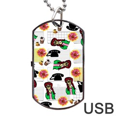 Office Girl Pattern Dog Tag Usb Flash (two Sides)