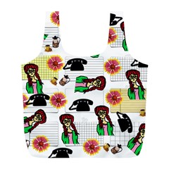 Office Girl Pattern Full Print Recycle Bags (l)  by snowwhitegirl