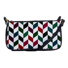 Zigzag Chevron Pattern Green Red Shoulder Clutch Bag