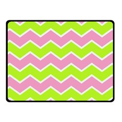 Zigzag Chevron Pattern Green Pink Fleece Blanket (small)