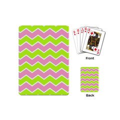 Zigzag Chevron Pattern Green Pink Playing Cards (mini) 