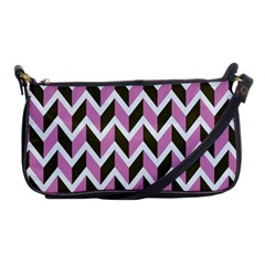 Zigzag Chevron Pattern Pink Brown Shoulder Clutch Bag by snowwhitegirl