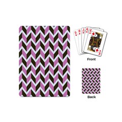 Zigzag Chevron Pattern Pink Brown Playing Cards (mini) 